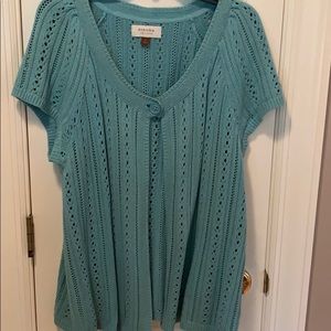 Shirt sleeve one button cardigan